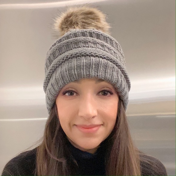 ❤️Pom beanie grey - Picture 6 of 7